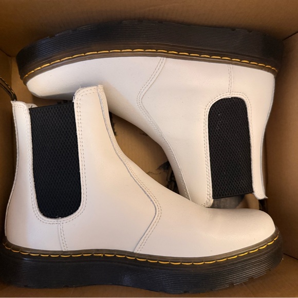 Dr Martens- White and Black Chelsea Boots - Picture 3 of 5